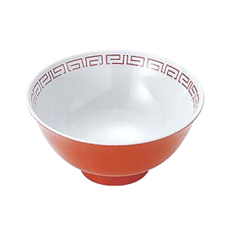 メラミン食器 瑞祥 CA-40 スープ椀 白/赤 エンテック