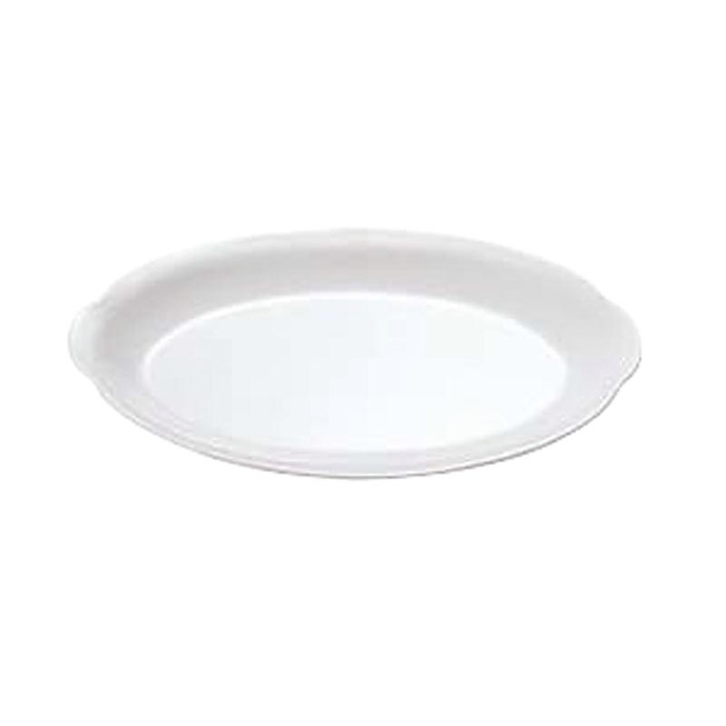 メラミン食器 No.36AW 小判皿 プラタン型 12吋 (白) エンテック