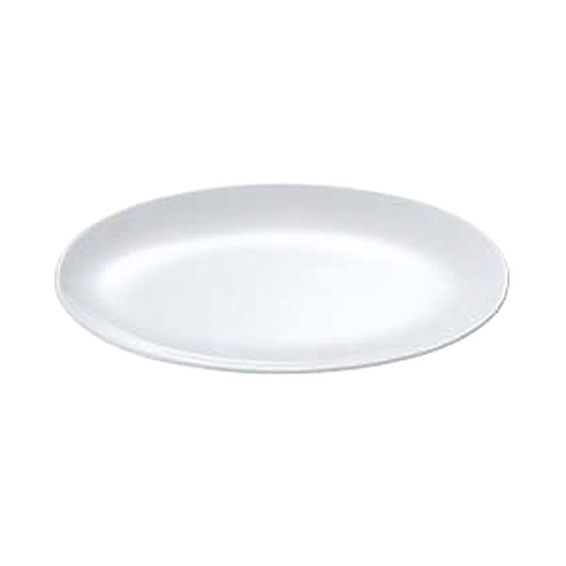 メラミン食器 No.38BW 小判皿 メタ型 10吋 (白) エンテック