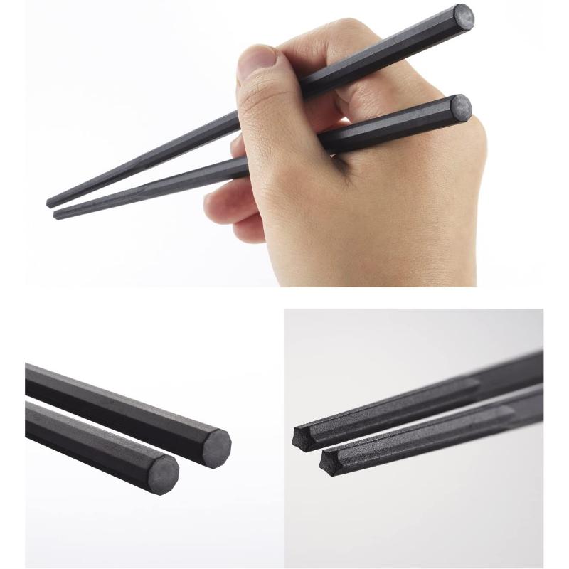 カトラリー GM-4002 10角 ぐる麺箸 21cm 黒