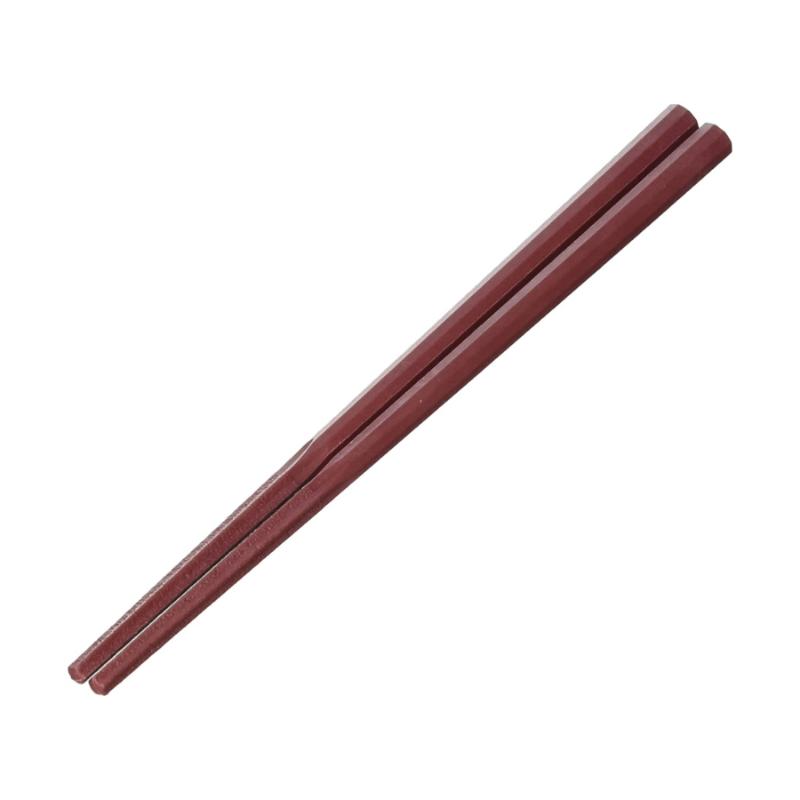 カトラリー GM-4014 10角 ぐる麺箸 21cm 朱