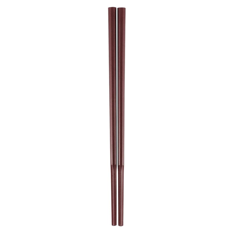 カトラリー GM-4052 10角ぐる麺箸 極太 21cm 朱
