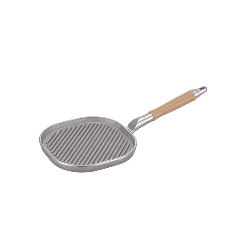 テーブル用品 アルミ鋳物木柄ステーキパン大
