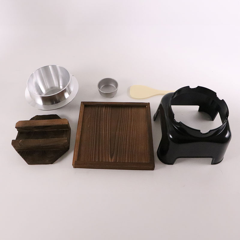 テーブル用品 釜飯カマドセット黒 箱入り 釜内寸φ115