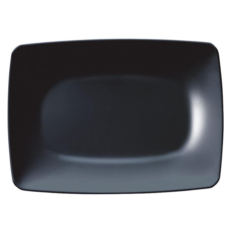 メラミン食器 菜津味 長角皿・大 黒 SS-231-BK