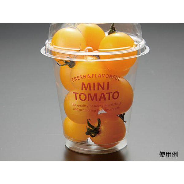 ラベル PSミニトマトカップ用透明ラベル 赤 パックスタイル