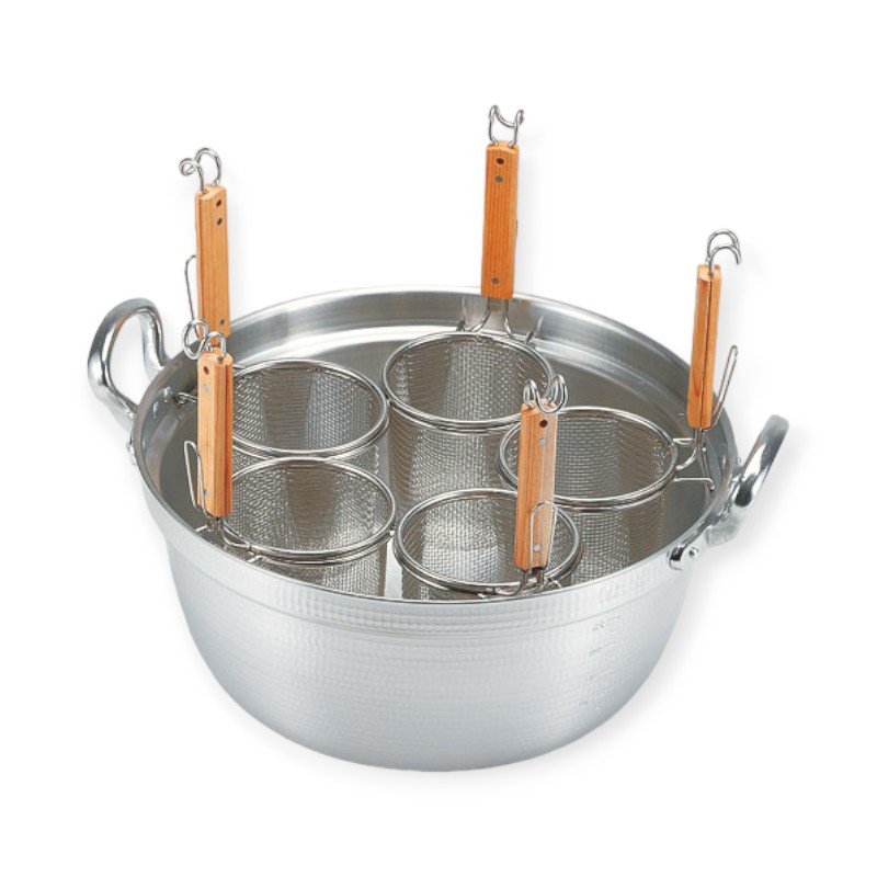 調理用品 デカてぼ 茹麺鍋セット(リング付)15cm用 51-15cm用