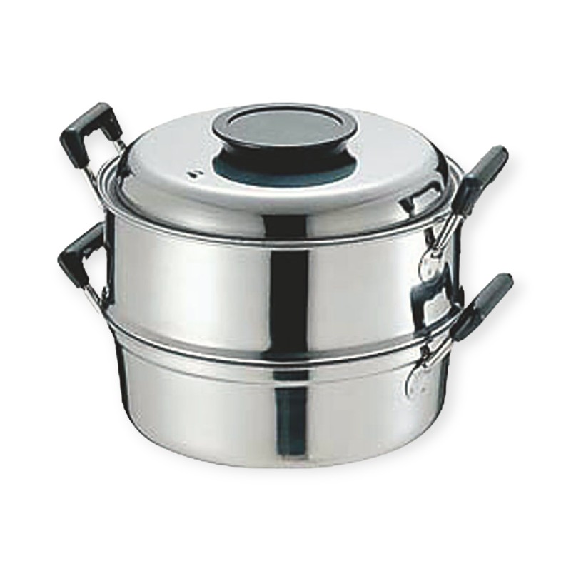 調理用品 PE 18-0丸蒸器 2段27cm