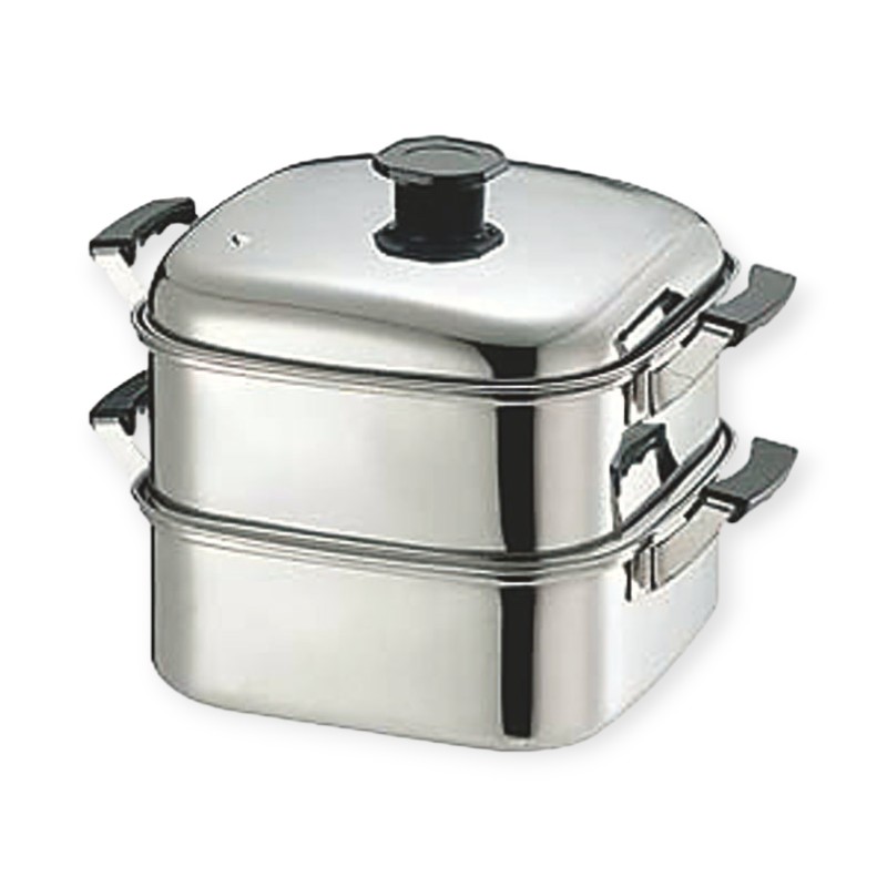 調理用品 T18-8角蒸器 3段24cm 240x240