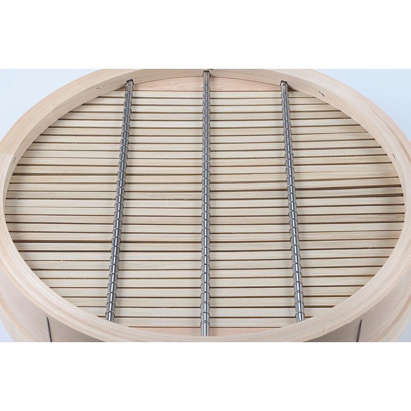 調理用品 桧 ステン巻 中華セイロ 身 51xH12cm 取手付 補強P3本付