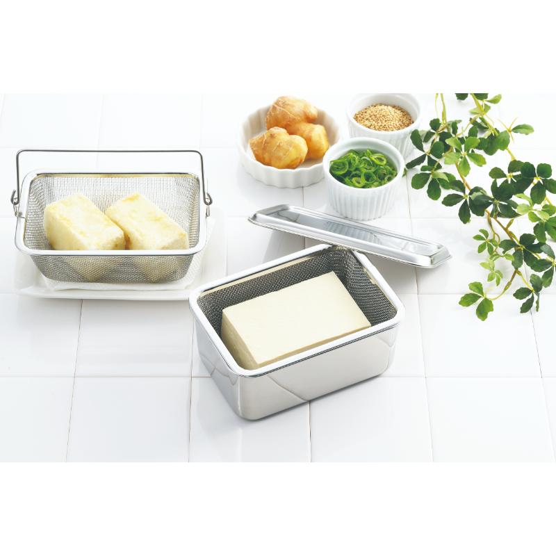 調理用品 kan 豆腐水切かごセット 蓋無ツル付