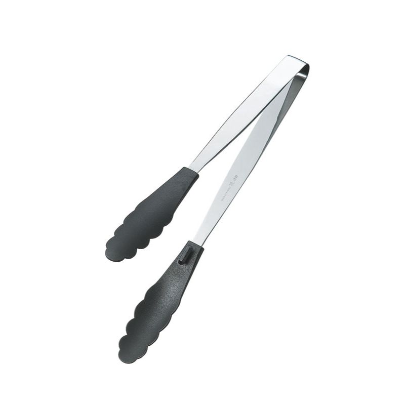 調理器具 抗菌耐熱ストッパー付マルチトング 235mm 黒 田辺金具