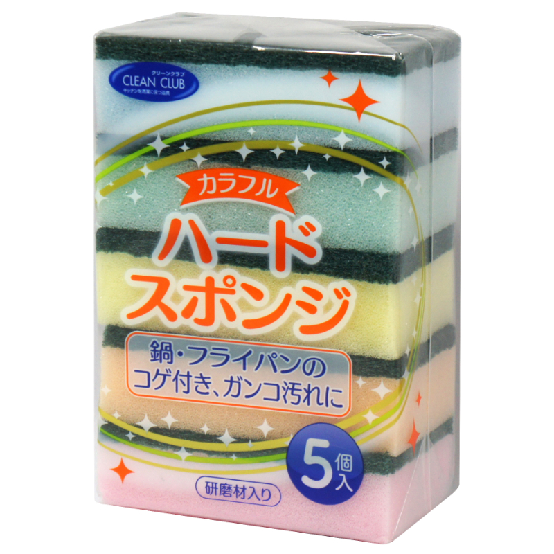 衛生・清掃用品 CCカラフルハードスポンジ 5個 大和物産