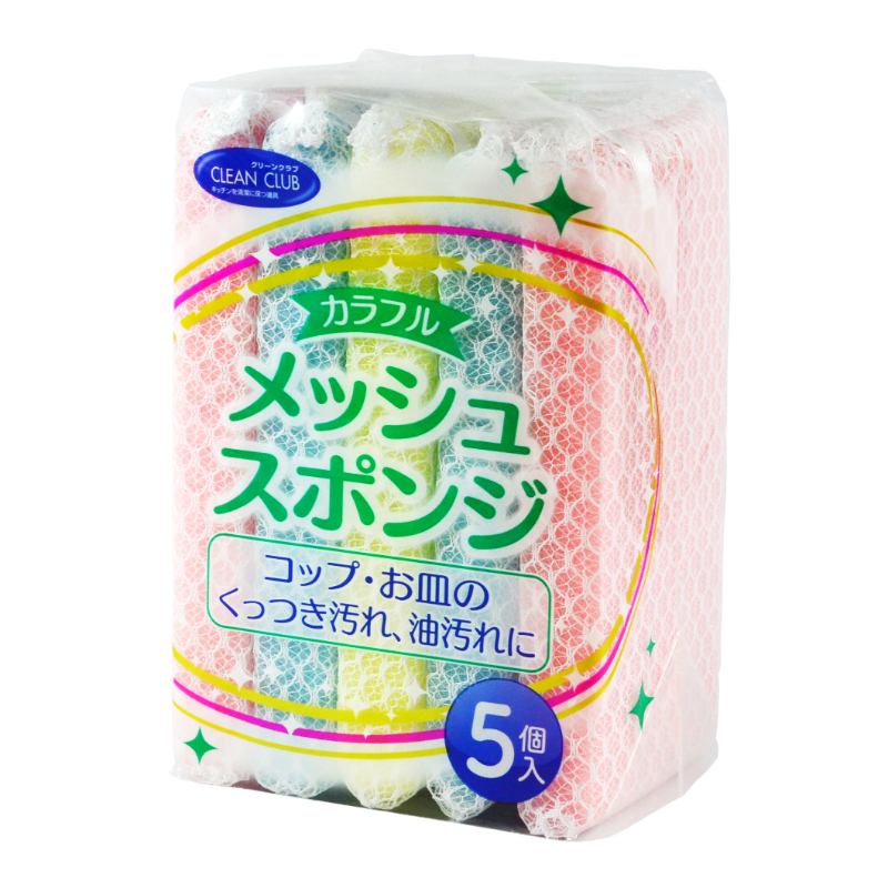 衛生・清掃用品 CCカラフルメッシュスポンジ5個 大和物産