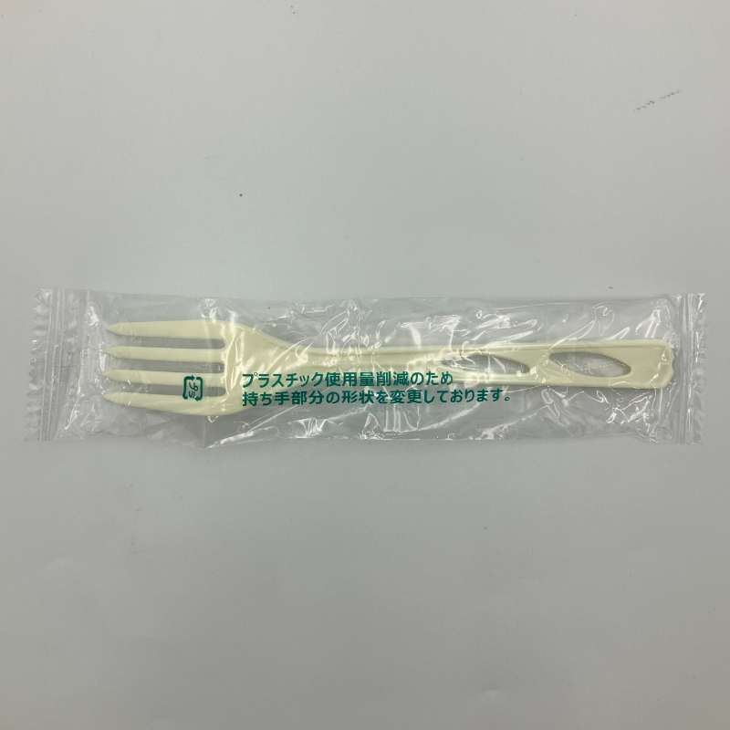 使い捨てカトラリー フォーク 単袋 乳白 160mm 100本入