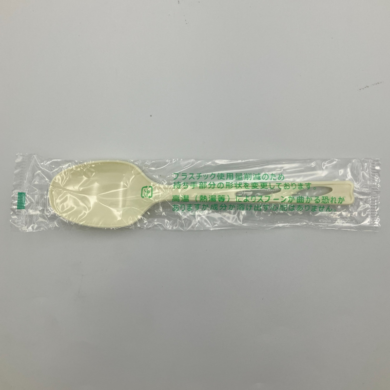 使い捨てカトラリー スプーン 単袋 乳白 160mm 100本入