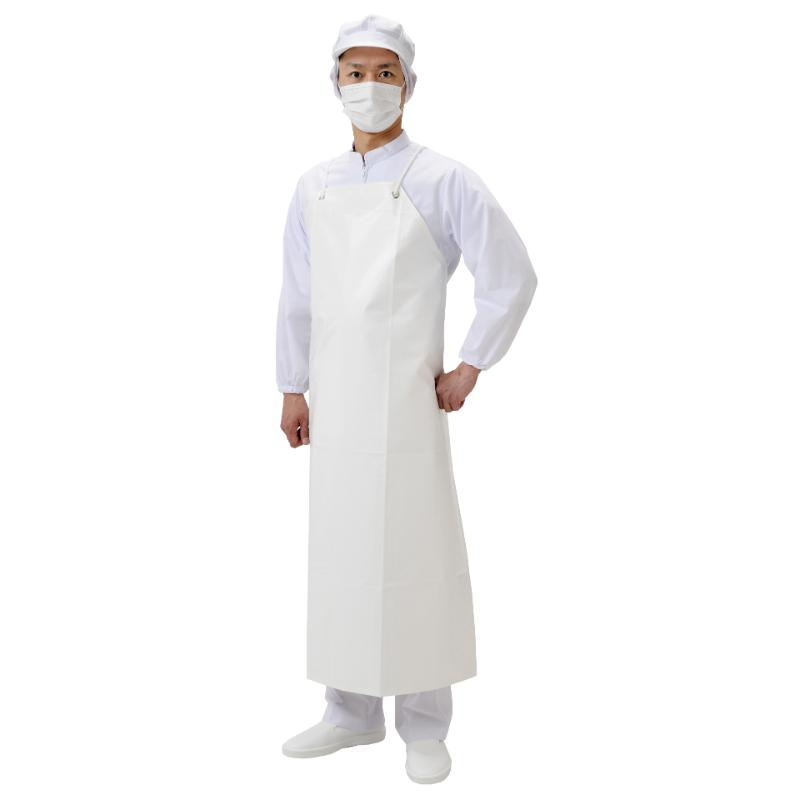 エプロン タフライト前掛 U 白 3L 弘進ゴム