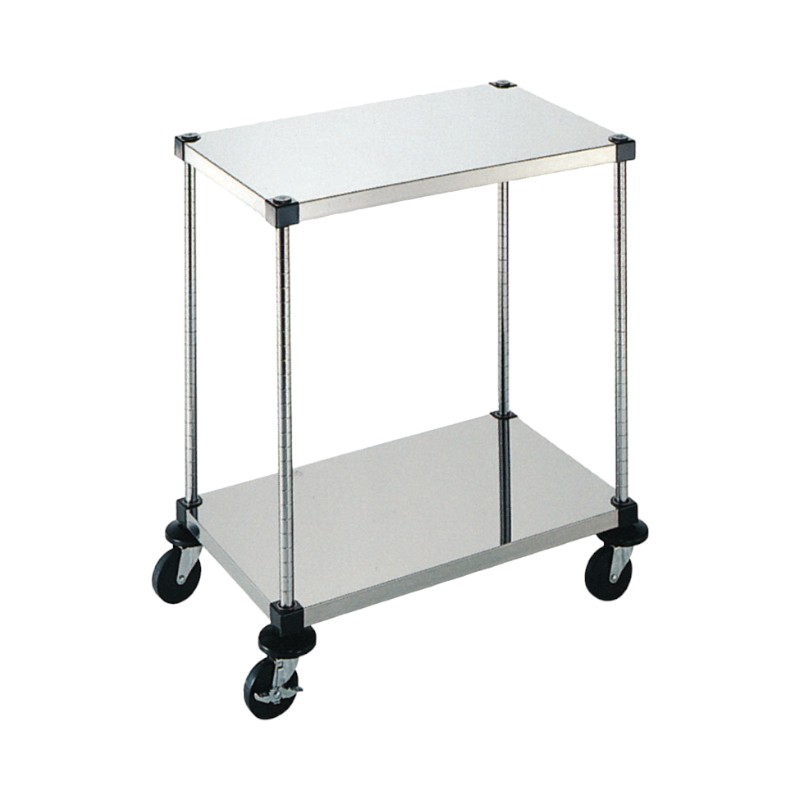 店舗備品 弁慶シェルフワゴン 2段 6-2-2B-10