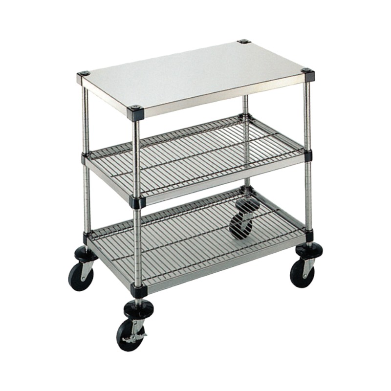 店舗備品 弁慶シェルフワゴン 3段 4-3-B-2M-9-L