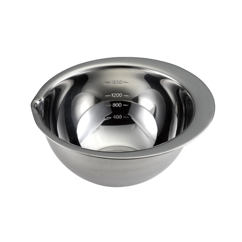 調理道具 18-8フランガーボール 18cm (目盛付)