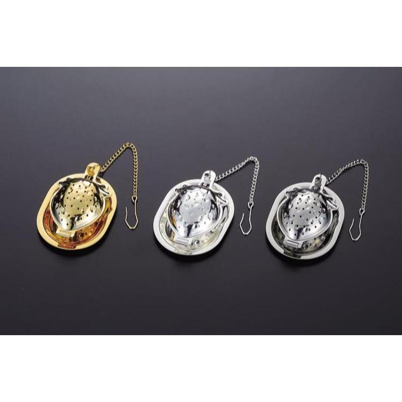 喫茶用品 ティーストレーナー イチゴ ゴールド