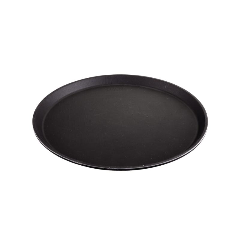 サービス用品 キャンブロ ノンスリップトレー 丸型 1400CT-BK ブラックサテン