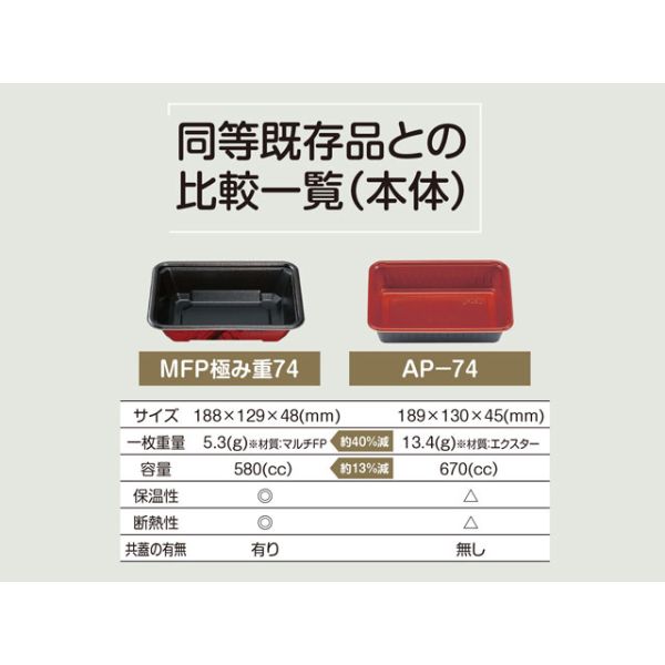 どんぶり容器 MFP極み重-73 備長 本体 エフピコチューパ