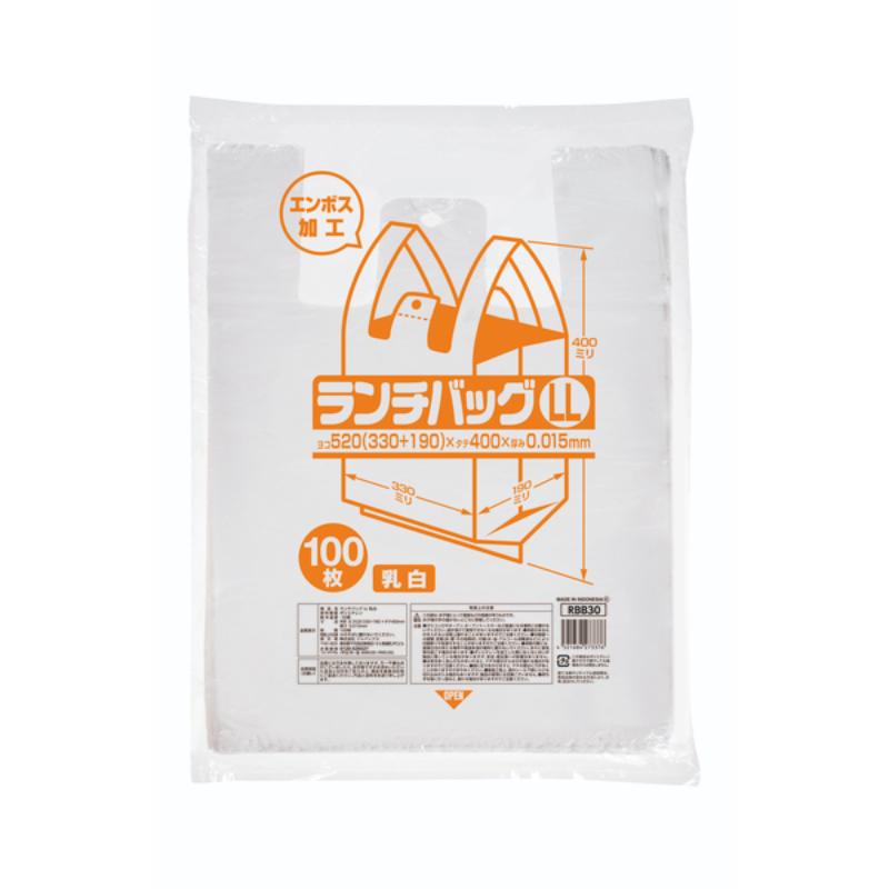 弁当袋 RBB30ランチバッグLL乳白100枚 ジャパックス
