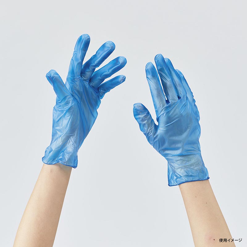 塩ビ手袋 食品加工用プラスチック手袋NEXT パウダーフリー ブルー M メディテックジャパン