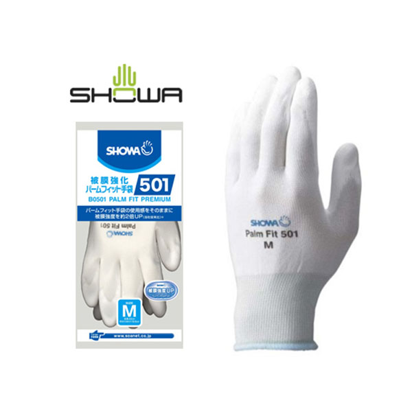 作業用手袋 B0501 被膜強化パームフィット手袋501 S・ホワイト ショーワグローブ
