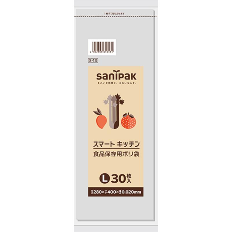ポリ袋 スマートキッチン LLDPE透明 Lサイズ 30枚 0.020mm 日本サニパック