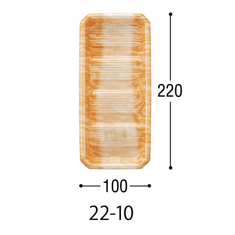 発泡トレー DAT22-10 木肌OR 中央化学