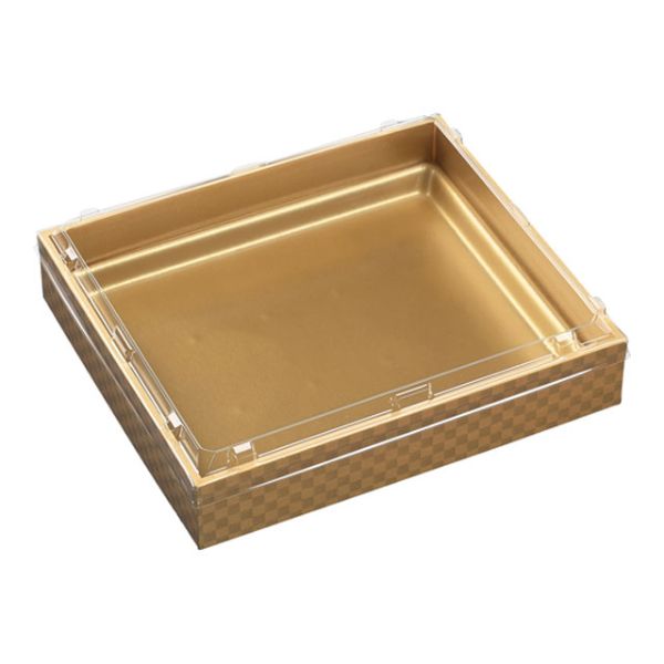 弁当容器 WPS-角255-220透明蓋付V 市松金 エフピコ