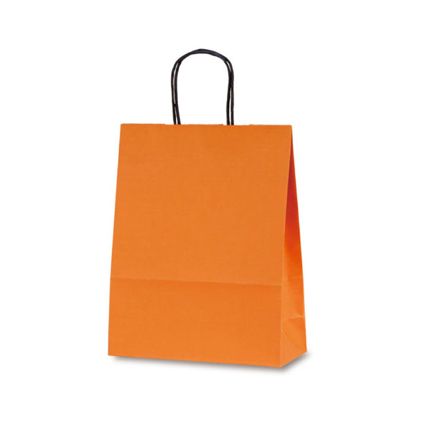 紙手提袋 1594 自動紐手提袋 T-X カラー(オレンジ) ベルベ