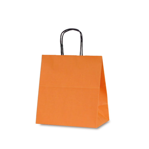 紙手提袋 1687 自動紐手提袋 T-5W カラー(オレンジ) ベルベ