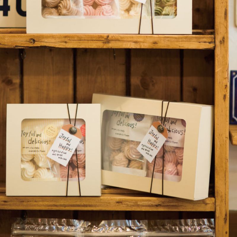 ギフト箱 無地窓付ギフトボックス アイボリー-S(10枚) ヘッズ