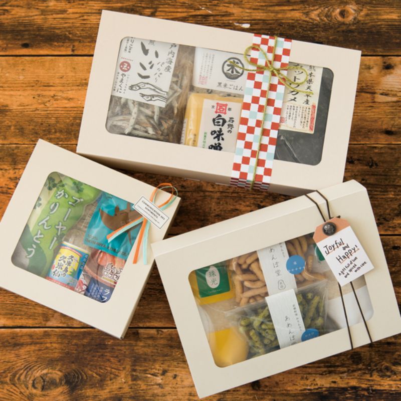 ギフト箱 無地窓付ギフトボックス アイボリー-S(10枚) ヘッズ