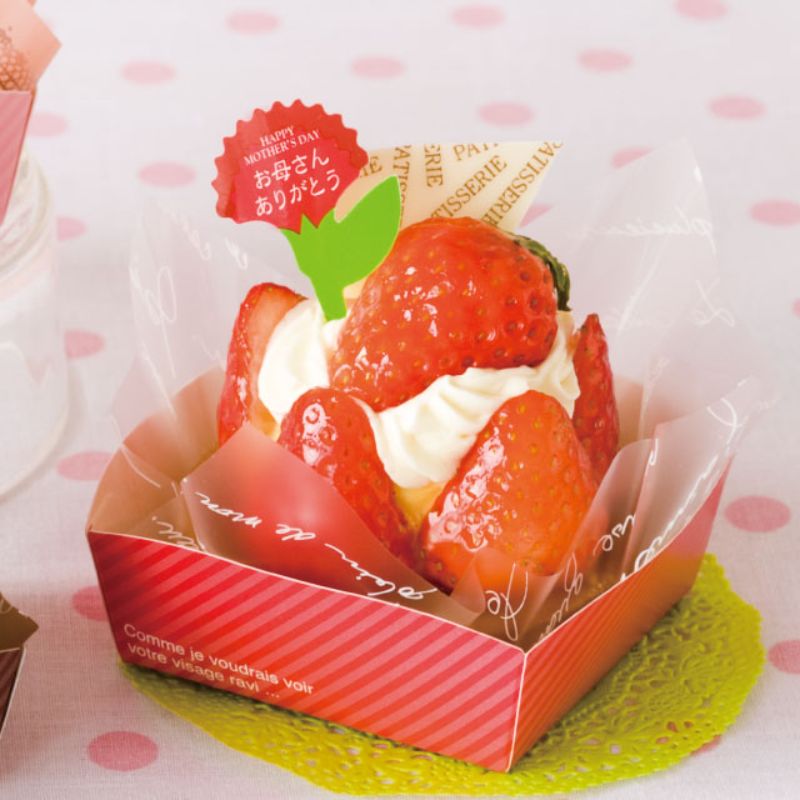 スウィーツ用品 母ノ日ケーキピック-2(100枚) ヘッズ