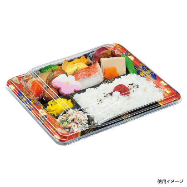 弁当容器 リスパック バイオデリカ まんてん80-6B K-おり千代赤