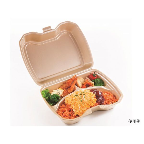 お買得】 食品 容器 50枚 フードパック 折蓋付き VK-611 キャメル シーピー化成