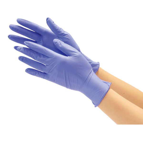 川西工業　ニトリル　使いきり手袋　粉なし　ピンク　Ｓ　＃２０６１　１箱（２５０枚）