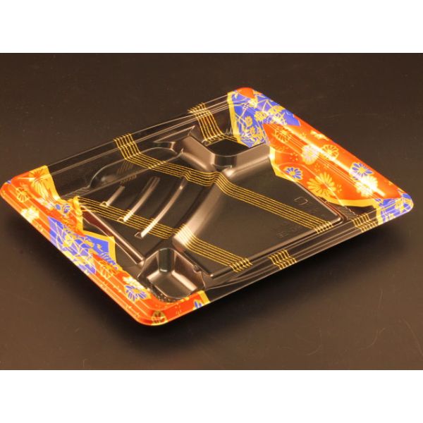 弁当容器 リスパック バイオデリカ まんてん80-2B K-おり千代赤