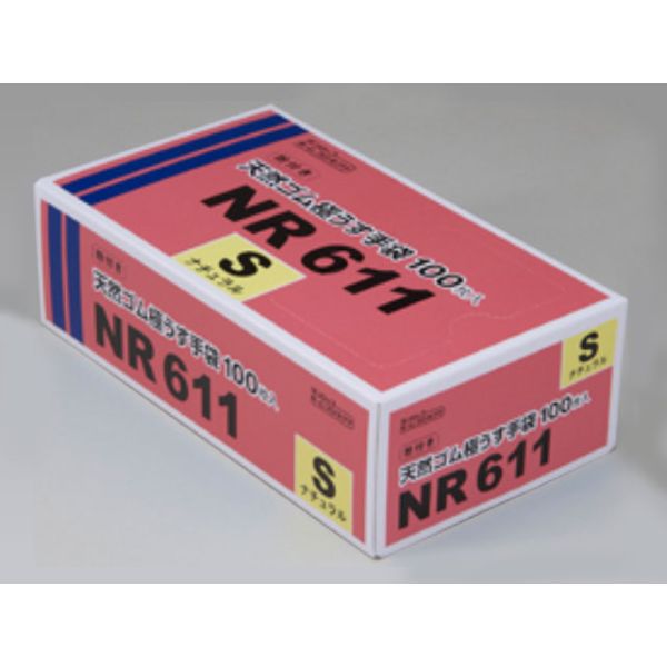 ラテックス手袋 天然ゴム極薄手袋 NR611ナチュラル S 100枚入 ダンロップホームプロダクツ
