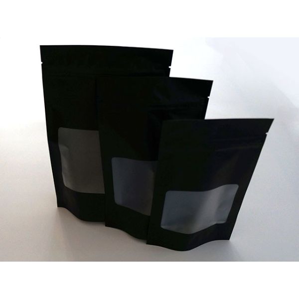 チャック付き袋 マット黒スタンドチャック袋 120×190(160)×34 SMBJ-2 ベリーパック