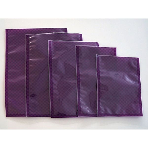 真空袋 格子柄紫 130×230×0.075mm