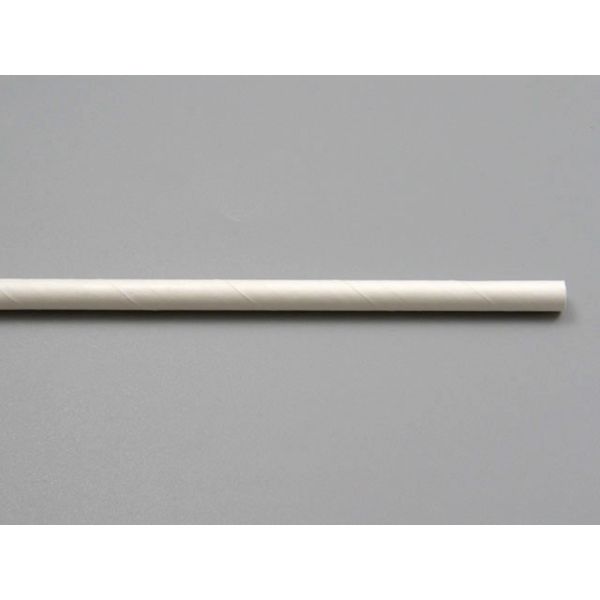 紙ストレートストロー白 6×210mm 裸 羽柴化成工業