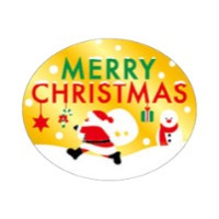 ラベル SP-635 MERRY CHRISTMAS サンタと雪 300枚 朋JSP