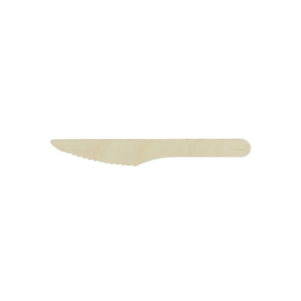 使い捨てカトラリー 木製 ウッドナイフ160 バラ ホウケン産業