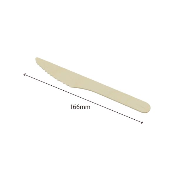 使い捨てカトラリー 木製 ウッドナイフ160 バラ ホウケン産業