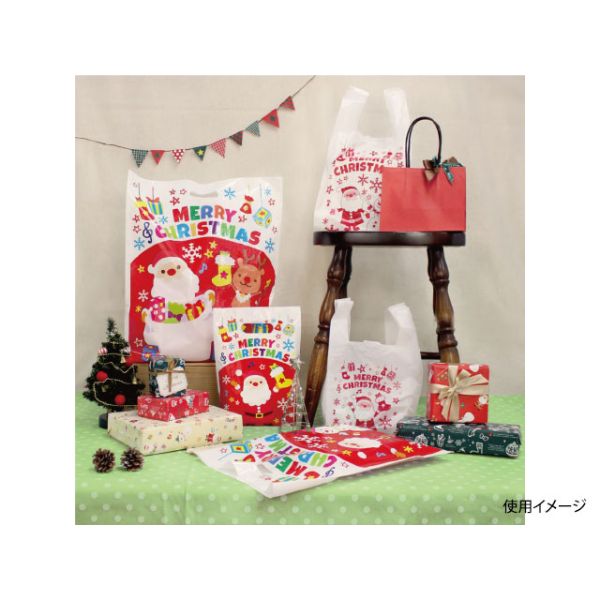 レジ袋 ベルベ 4492 レジ袋 クリスマスバスケット 6号